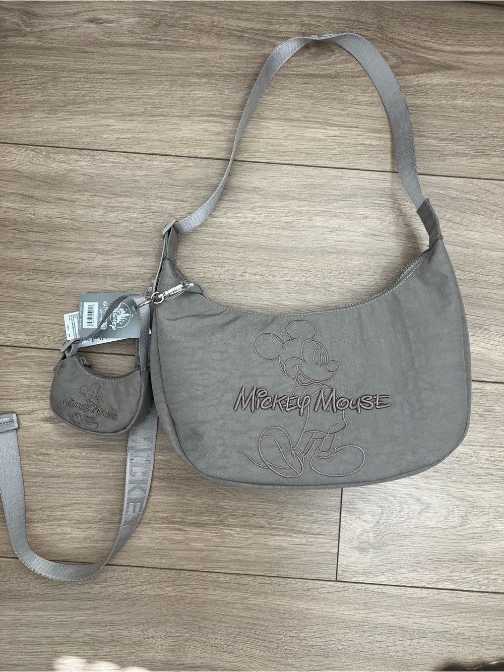Disney Mickey Mouse Taupe Shoulder Bag with Coin Pouch NO Price Tags anymore
